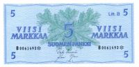 5 Markkaa 1963 Litt.B B0061493* kl.9